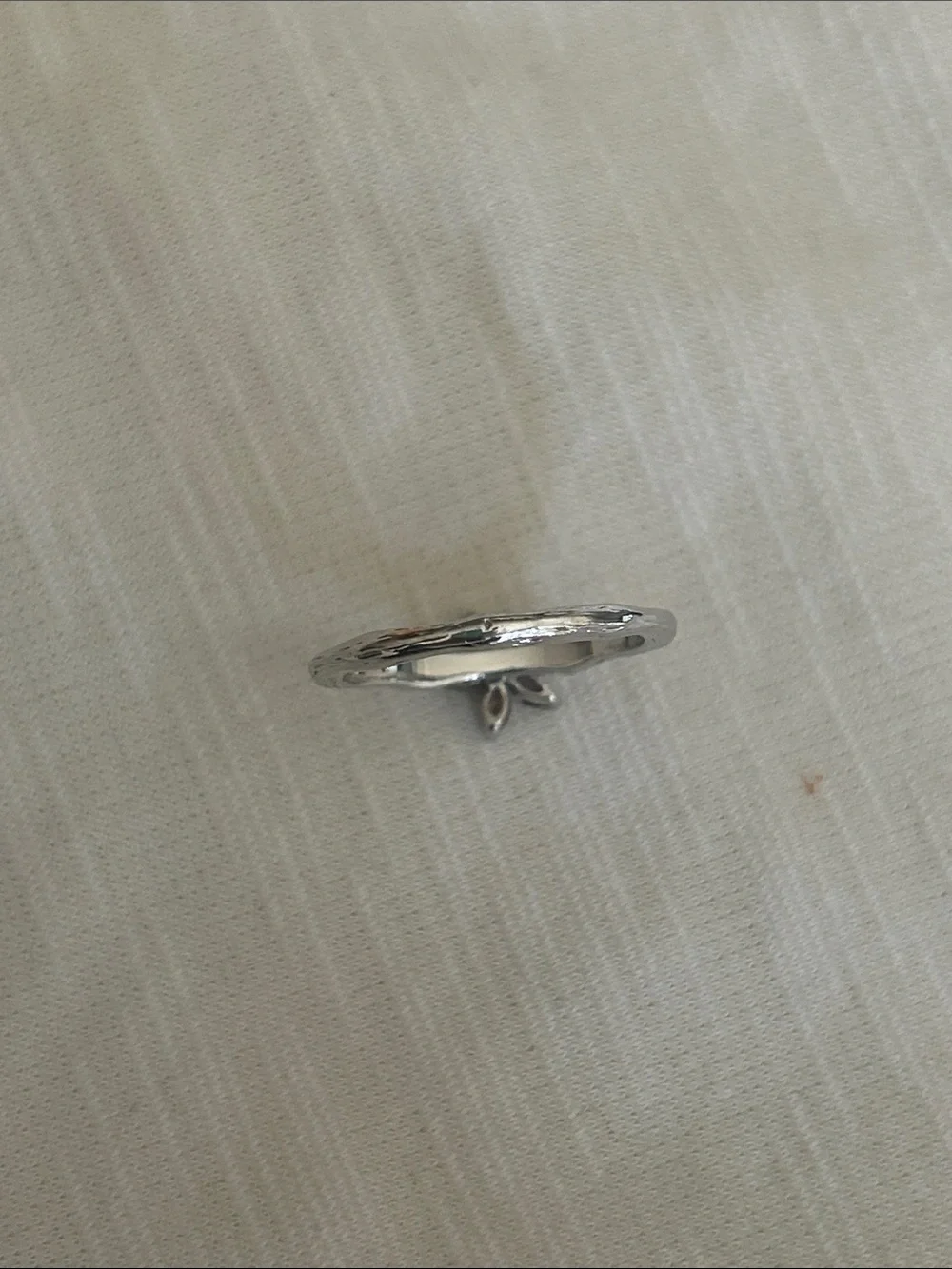 Silver Pink Flower Ring - Elegant Floral Design